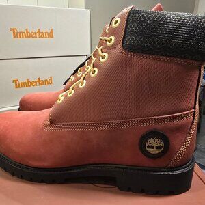 Men's Timberland Heritage 6 Inch Waterproof Boots TB0A29PN Dark Red Size 11 US
